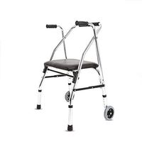 HYXQY-ZY Aluminum Roller Walker with Seat | Folding Walking Mobile Auxiliary Frame for The Elderly | Lightweight Anti-Slip Stabilization | Adjustable