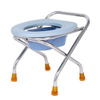 Zhong Folding Stainless Steel Toilet Seat Durable Toilet Stool Light and Stable Folding Elderly Pregnant Women Adult Toilet Seat with Potty Cushion