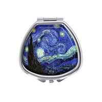 Udoosun Pill Box,Vincent Van Gogh Pill Case for Purse Pocket Pill Organizer Decorative Boxes Silver Single Compartment Travel Medicine Tablet Holder Wallet