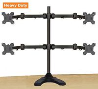 EZM Articulating Heavy-Duty Quad Monitor Mount Stand Free Standing with Grommet Mount Option Up to 27" Widescreen Displays(002-0028)