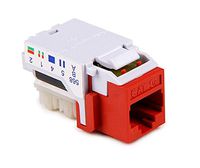 Hellermann Tyton RJ45FC5E-RED Category 5e Modular Keystone Jack, Red