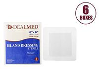 Dealmed Sterile Bordered Gauze Island Dressings, Non-Stick, Latex-Free, 6" x 6" (25/Box, 6/Case)