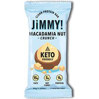 Jimmy! Keto Bar, Delicious Protein Snack for Keto Diet, High Fats - 15g Fat, Low Carb - 5g Net Carbs, 9g Protein, Gluten Free, Macadamia Nut Crunch - with Coconut Oil and Sea Salt, 12 Count, 45g/Bar