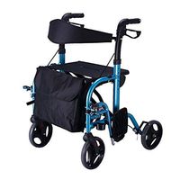 Wheeled Walker Compact Rollator Lightweight 4 Wheels Walker Height Adjustable with Seat