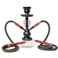 SSOLEREIT Water Bong Hookah Glass Vase with 2 Hose Beaker Bong Glass Water Ice Bubblers Handmade Hookahs for Better Shisha Hookah Smoking Enjoyment (Color : Black)