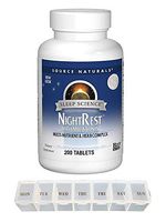 Source Naturals Sleep Science Night Rest with Melatonin Multi-Nutrient and Herb Complex Dietary Supplement - 200 Tablets with Daily Pill Organizer