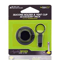 The Anywhere Aromatherapy Diffuser - Travel Accessory Pack. Includes a Silicone Desk Suction Cup and Vehicle Vent Clip (Black Silicone Pod)