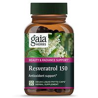 Gaia Herbs Resveratrol 150, Vegan Liquid Capsules, 50 Count - Antioxidant & Cardiovascular Support for Healthy Aging, Highly Concentrated Trans-Resveratrol