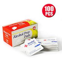100 Pcs Alcohol Prep Pads,75% Alcohol Pads Wipes, 6X3cm Individually Wrapped Swabs(Easy to Carry）for Glasses, Beauty Tools, Kitchens, Bathrooms, Computers, Cell Phones Cleaning-100PCS/Pack
