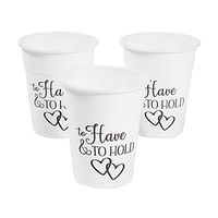 Fun Express - To Have & To Hold Disposable Cups - Use for Weddings or Bridal Shower - Add Something Special that Everyone Will Love