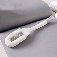 QJSDM Cleaning Sponge Long Handle Banister Brush Do Not Hurt Shoes Soft Hair Shoes Brush Household Sofa Clothes Washing Brush Cleaning Brush,Grey