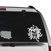 GottaLoveStickerz Medusa Greek Goddess Monster Snake Permanent Vinyl Decal Sticker for Laptop Tablet Helmet Windows Wall Decor Car Truck Motorcycle - Size (05 Inch / 13 cm Tall) - Color (Gloss White)