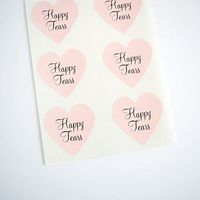 Happy Tears Stickers by Once Upon Supplies, Seals and Labels for Tissues, Wedding Favors, 1.5 Inches x 1.5 Inches, Blush Pink, 48 Stickers