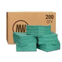 Bulk 16" x 16" Economy All Purpose Microfiber Towels Wholesale - Case Quantity (200 Count) | Large | No Fraying | High Density Microfiber | Chemical Free Cleaner | Long-Lasting (Green)
