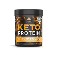 Ancient Nutrition KetoPROTEIN Powder Turmeric, 17 Servings - Keto Diet Supplement, High Quality Low Carb Proteins and Fats from Bone Broth and MCT Oil