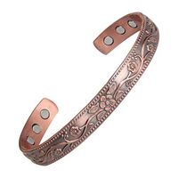 SUPVOX Magnetic Therapy Bracelet Natural Retro Vintage Flower Opening Bangle Jewelry Gifts