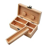 Wood Stash Box Cigarette Holder Storage Box with Lock Tobacco Herbal Storage Box (5x3x2 inch)