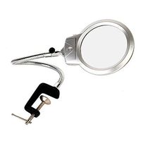 30X Clip-on Magnifying Glass with LED Illumination, HD, Extended Mirror Extended Strap Light, Suitable for Newspaper Reading, Document Viewing, Jewelry Identification, Silver, 107mm/133mm Loupe