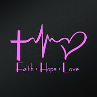 Faith Hope Love Vinyl Decal Sticker | Cars Trucks Vans Walls Laptops Cups | Pink | 6 X 4 Inch | FAI1234P