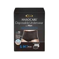 HASOCARE Disposable Moisture Wicking Briefs (Without pad) for Men, 7 Count, Packaging May Vary