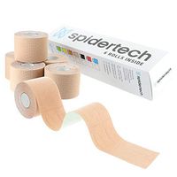 SpiderTech Single Roll (6 Pack) [Beige]. Preferred by Athletes. Reduce Pain and Inflammation, high-Grade Cotton Material, Help re-Train Muscles. Kinesiology Tape for Shoulder, Knee, Back, Legs, etc