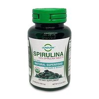 JUNOVEM 500 mg or 1000 mg Organic 100% Spirulina Tablets Natural Superfood Non-GMO (1000 mg x 60 Count)