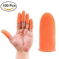 Fenleo 100Pcs Anti Slip Rubber Finger Cots Anti Static Protection Fingertip Gloves