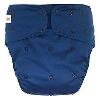 Cloth Diaper Cover - Reusable Special Needs Incontinence Briefs for Big Kids, Teens and Adults (Navy Blue, Regular)