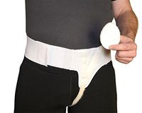 Mobility Transfer Systems MTS Left Side Hernia Support Truss Belt with Compression Pad for Men, Medium, White