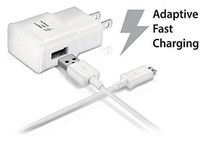 Adaptive Fast Charger Compatible Galaxy S7,S7 Edge S6,S6 Edge,S5,S4,Note 4 Tab S 10.5,A 9.7,4 10.1+5FT Micro USB 2.0 Cable(White)