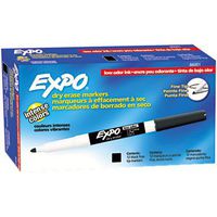 EXPO 86001 Low Odor Dry Erase Marker, Fine Point, Black (Pack of 12)