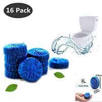 STA_BLUE Antibacterial Blue Automatic Bleach Toilet Bowl Bathroom Cleaner Tablets, Drop in Tank - 16 Pieces