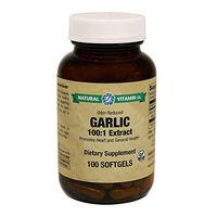 Natural Vitamin Co. - Garlic 500 mg, Odorless Garlic Extract (Allium sativum) (from 5 mg of a 100:1 Extract) 500 mg, 100 Softgels, 3+ Month Supply, Gluten Free (100)