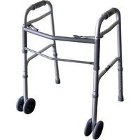 Beriatric Dual Button Folding Walker With Wheels