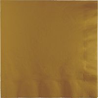Club Pack of 250 Glittering Gold Premium 3-Ply Disposable Dinner Party Napkins 8.75"
