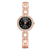 Women's Stainless Steel Quartz Wrist Watches with Diamond-Accented, Beauty & Delicate Hook Buckle Bracelet Watch (B)