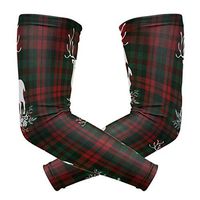 Unisex Arm Sleeve Plaid Snowflake with Elk UV Protection Arm Compression Sleeve Skin Protection Sport Arm Cooler Sleeve for Running Hiking Jogging Motorcycling Climbing Camping