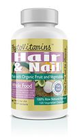 Organic Whole Food Hair & Nail 120-Count Vegetarian Capsules by PhytoVitamins