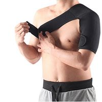 King of Flash Adjustable Neoprene Left Shoulder Support Strap Arthritis, Gym, Sports, Brace, Pain Relief, Injury Prevention [One Size] (Left Shoulder Suppoort)