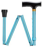 Unisex Folding Adjustable Fritz Cane Blue Aluminum  -Affordable Gift! Item #DHAR-9052302
