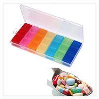 Swyss Colorful Pill Box 7 Day, Weekly Pill Organizer 3 Times A Day, Including 7 Individual Daily Pill Cases, Portable Travel Medicine Organizer for Holding Medication/Vitamin/Fish Oil/Supplements