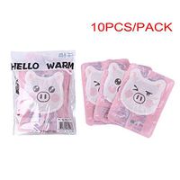 RINKOUa Heating Pads Winter Body Warmer Stick Lasting Heat Patch Keep Hand Leg Foot Warm Paste Pads Cartoon Shape Winter Outside Warm Relieve Dysmenorrhea Woman Heating Pad (10 Packs) (Pink)