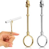 2 Pieces Holder Ring, Finger Holder Ring, Elegant Holder Ring, Lady Smoker Holder Ring, Smoke Holder for Women and Men (Gold and Silver, 0.67 Inch)