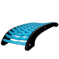 JijiKarna Lower and Upper Back Massager and Support,Lumbar Support for Office Chair,Lumbar Back Pain Relief Device,Stretcher with Magnetic Acupressure Points Multi-Level (Black Blue)