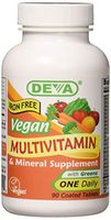 Deva Vegan Multivitamin and Mineral Supplement with Iron Free -- 90 Tablets