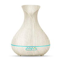 OliveTech Essential Oil Diffuser,400ml Ultrasonic Aromatherapy Diffuser Cool Mist Humidifier,Free Cleaning Kit,Color LED Light,Auto Shut Off - Light Wood Grain