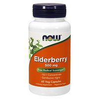 NOW Supplements, Elderberry (Sambucus nigra)500 mg, 10:1 Concentrate, 60 Veg Capsules