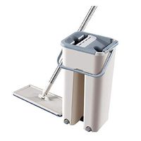 Spin Flat Mop Bucket System - Wet Dry Floor Cleaning Mop Bucket Set for Home Kitchen Hardwood