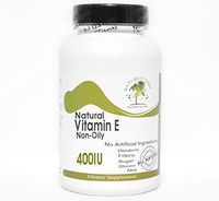 Natural Vitamin E Non-Oily 400IU ~ 100 Capsules - No Additives ~ Naturetition Supplements