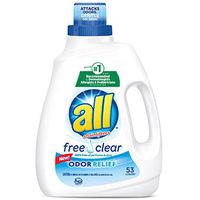 all Liquid Laundry Detergent, Free Clear with Odor Relief, 94.5 Fluid Ounces, 53 Loads